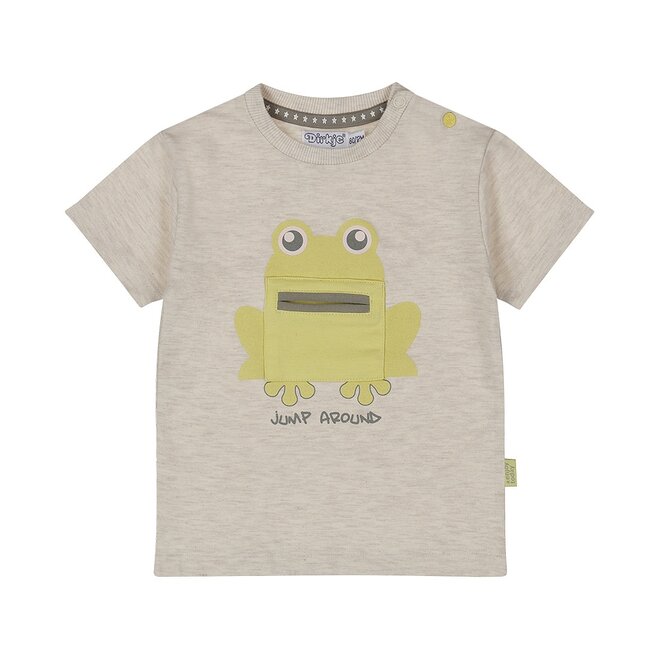 Dirkje Jungen T-shirt off white mélange frog