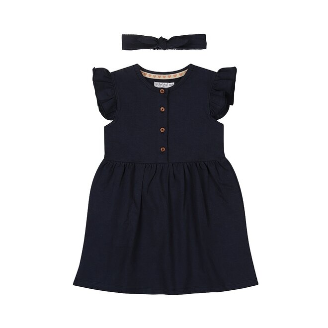 Dirkje girls dress with hairband dark blue