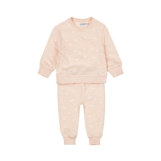 Dirkje Mädchen Baby-Set Pullover Hose hellrosa Entchen