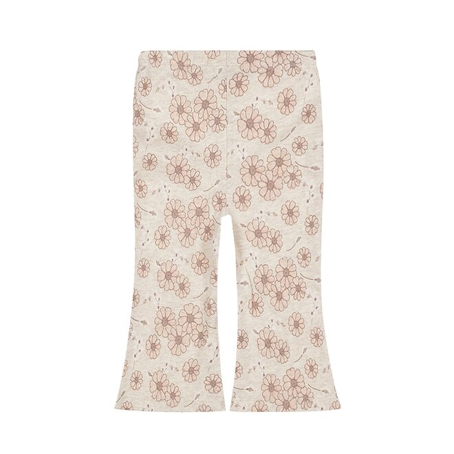 Dirkje meisjes flared broek off white bloemetjes