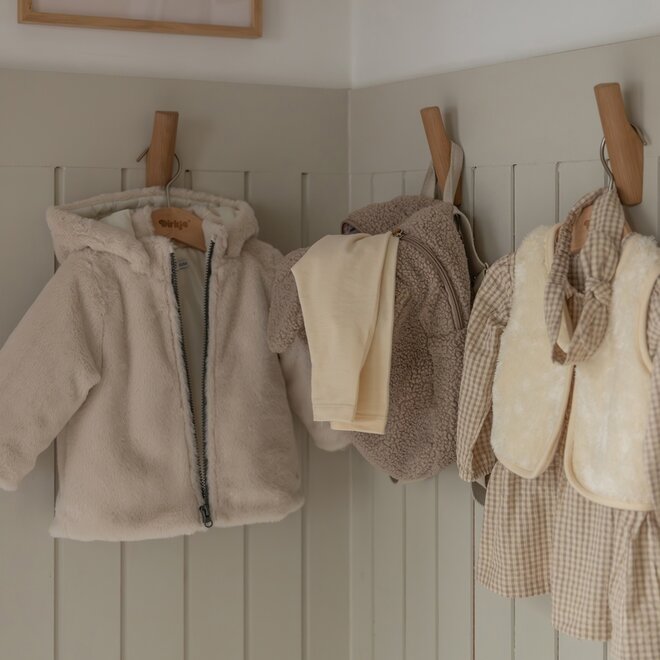 Dirkje Mädchen Winterjacke cremefarben Kapuze Kunstfell