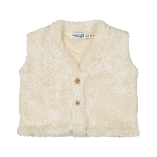 Dirkje meisjes gilet off white imitatiebont