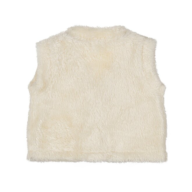 Dirkje meisjes gilet off white imitatiebont