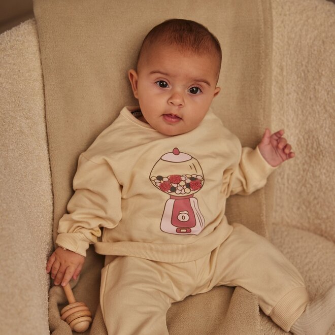 Dirkje girls' set sweater jogging trousers off-white cotton