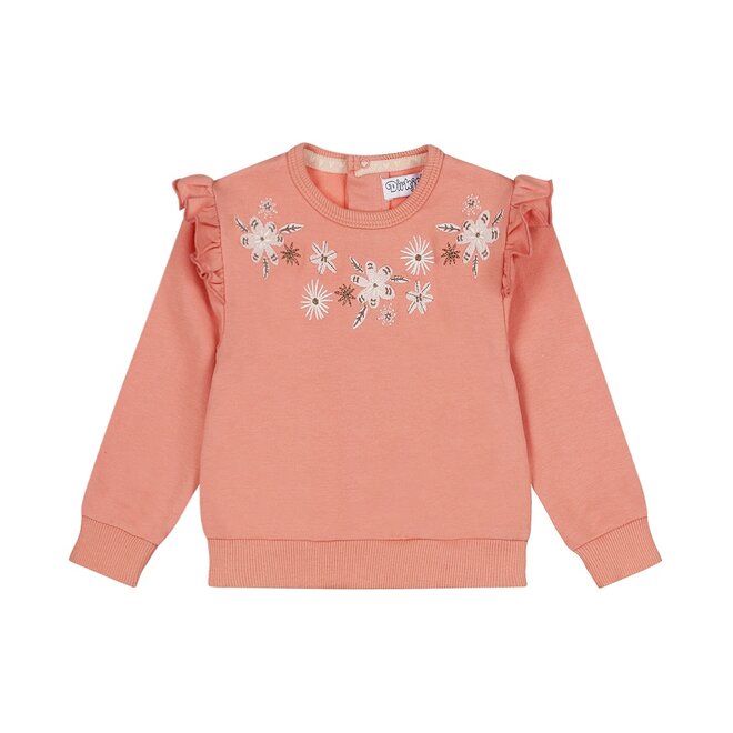 Dirkje Mädchenpullover rosa Blumen
