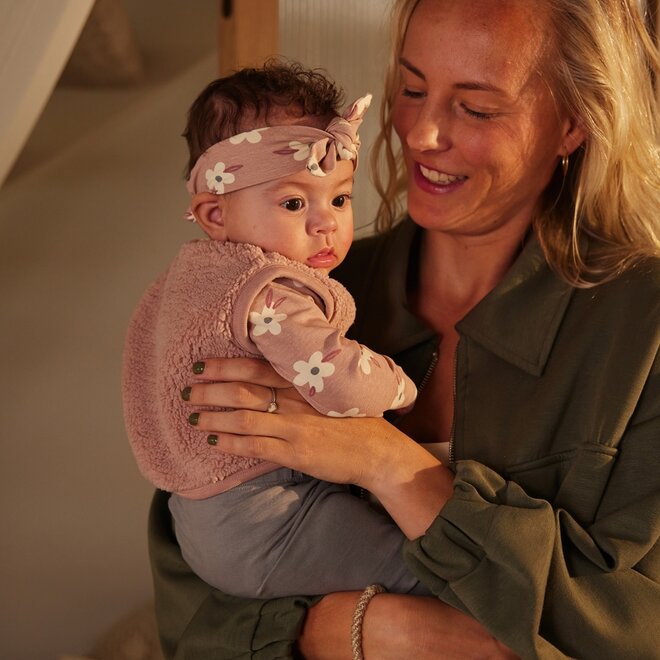 Dirkje Mädchen-Baby-Set Strampler Leggings Weste Zartrosa