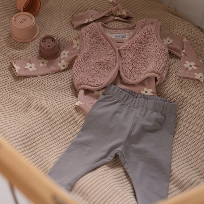 Dirkje Mädchen-Baby-Set Strampler Leggings Weste Zartrosa