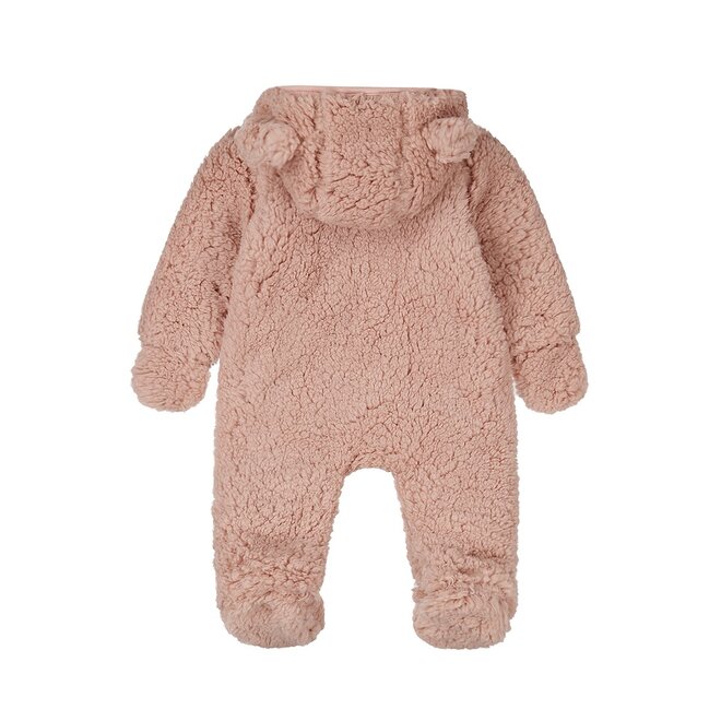 Dirkje meisjes baby teddy snowsuit zachtroze capuchon
