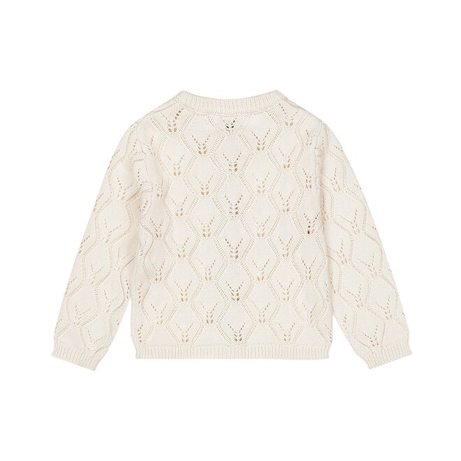 Dirkje girls' knitted cardigan off-white 100% cotton