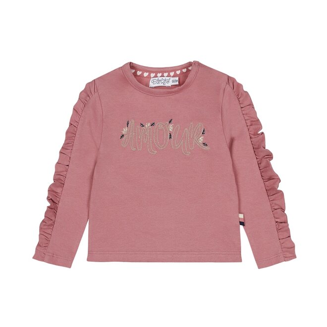 Dirkje Mädchen-Langarmshirt, altrosa, Amour