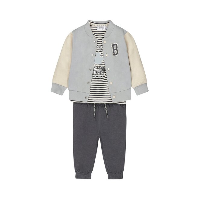 Dirkje boys' set shirt waistcoat trousers soft blue baseball