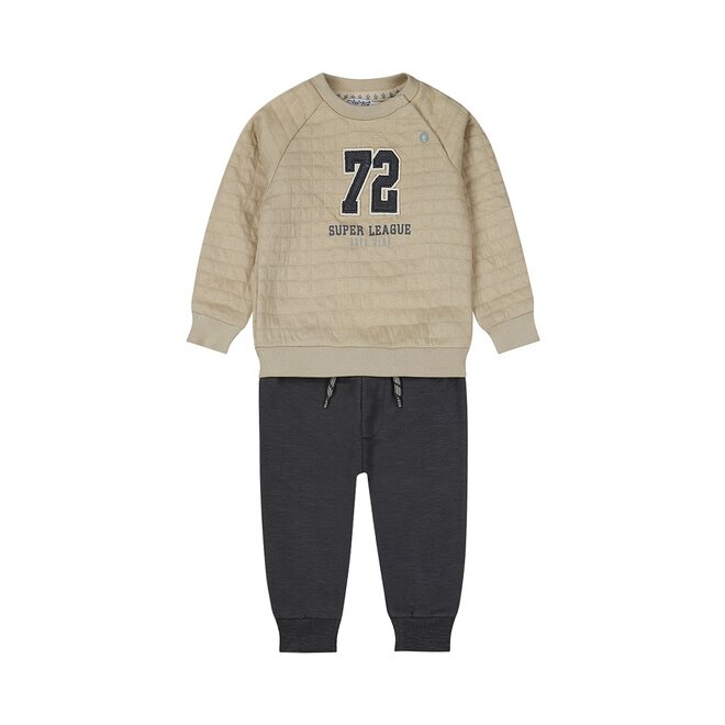 Dirkje jongens set sweater joggingbroek pebble donkerblauw