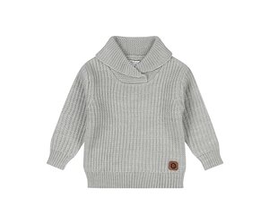 Dirkje jongens gebreide trui zachtblauw sjaalkraag Dirkje Dirkje