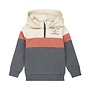 Dirkje boys' hoodie navy rust brown pebble hood