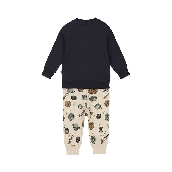 Dirkje Jungen-Baby-Set Sweatshirt Jogginghose marineblau Space