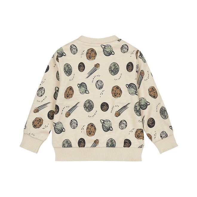 Dirkje jongens sweater loose fit pebble space 100% katoen