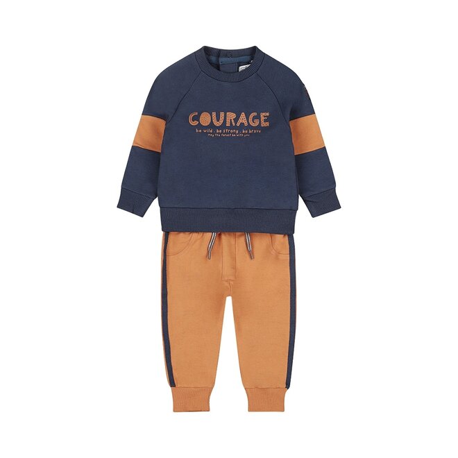 Dirkje boys' set sweater trousers cognac navy