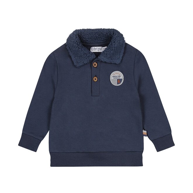 Dirkje boys' sweater navy teddy collar
