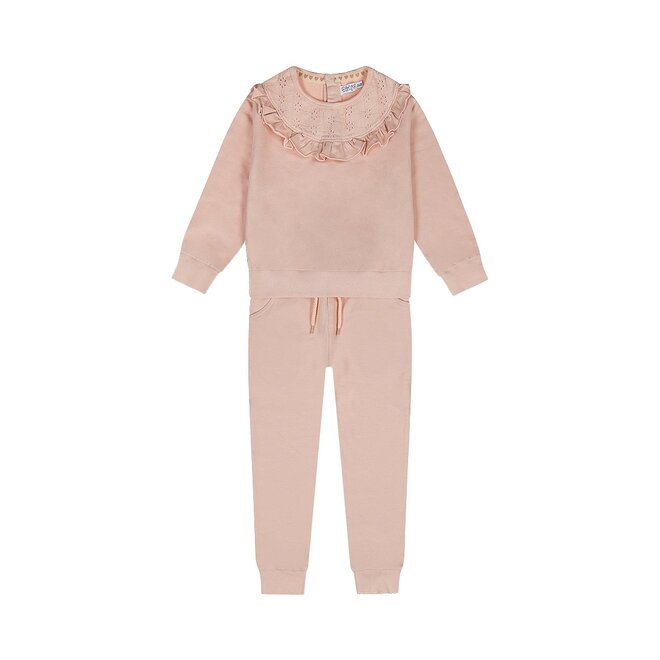 Dirkje meisjes trui met broek roze broderie