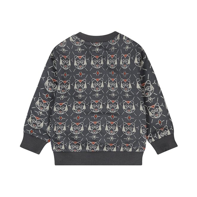 Dirkje jongens sweater navy roestbruin beer