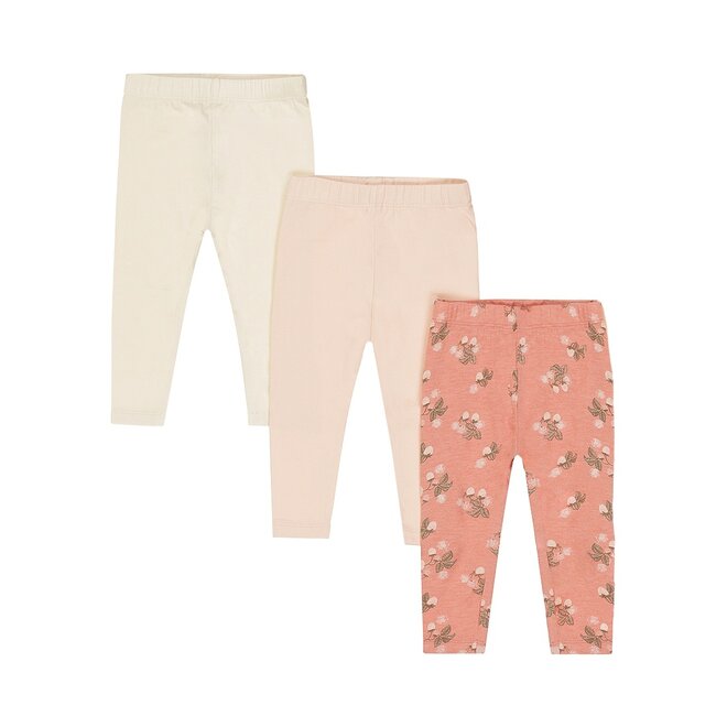 Dirkje Mädchen-Set mit 3 Leggings Off-White Hellrosa Rosa