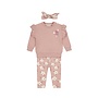 Dirkje meisjes set sweater broek haarband zachtroze bloem