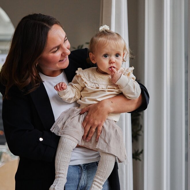 Dirkje meisjes set met 2 maillots off white beige