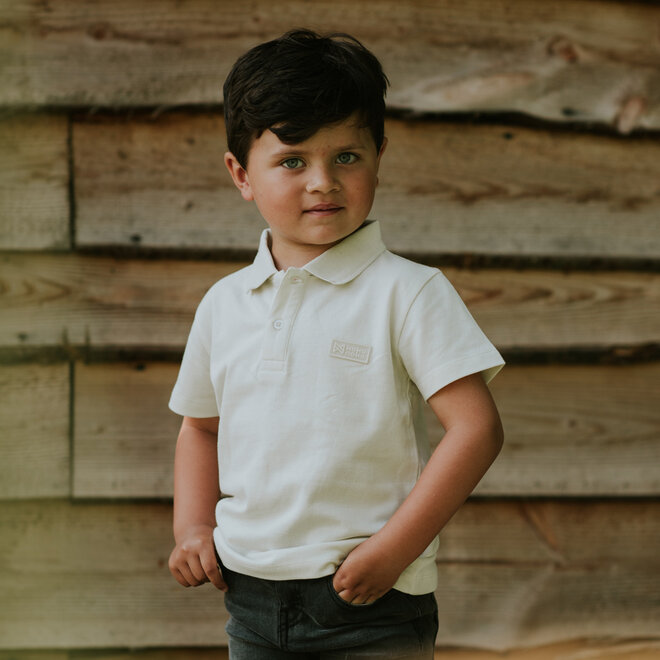 Koko Noko boys' polo shirt, off-white, 100% organic cotton