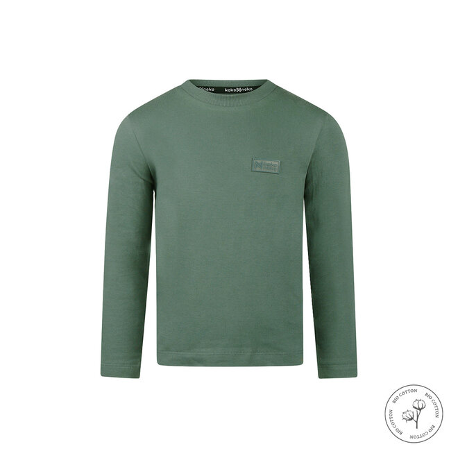Koko Noko boys' long-sleeved top, dark green, organic cotton