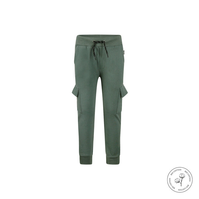 Koko Noko boys' cargo jogging trousers dark green organic