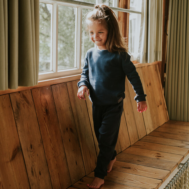 Koko Noko unisex pyjamas dark blue 100% organic cotton waffle