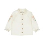 Dirkje meisjes blouse off white mousseline geborduurde bloem
