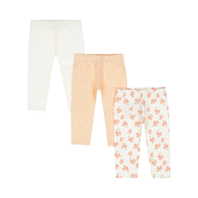 Dirkje meisjes set leggings off white perzikoranje bloem