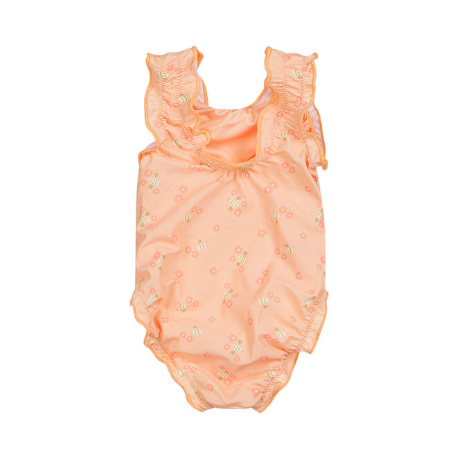 Dirkje girls' swimsuit peach orange bees