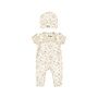 Dirkje meisjes baby set shirt tuinbroek mutsje off white