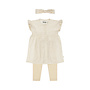 Dirkje girls' set dress leggings hairband off-white dots