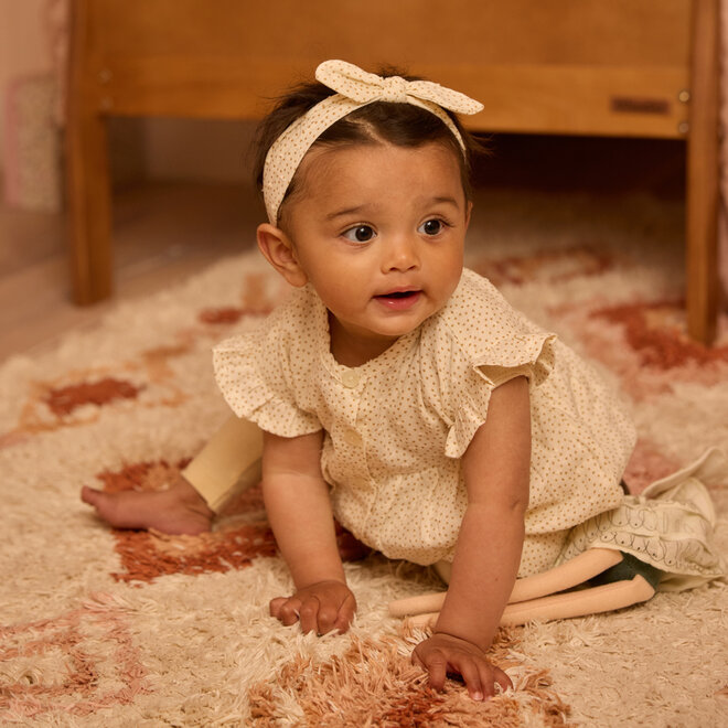 Dirkje girls' set dress leggings hairband off-white dots