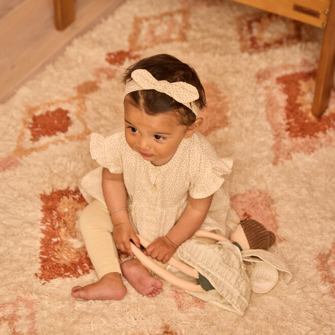 Dirkje meisjes set jurk legging haarband off white stip