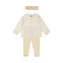 Dirkje Mädchen Set Bluse Leggings Haarband Off-White Punkte