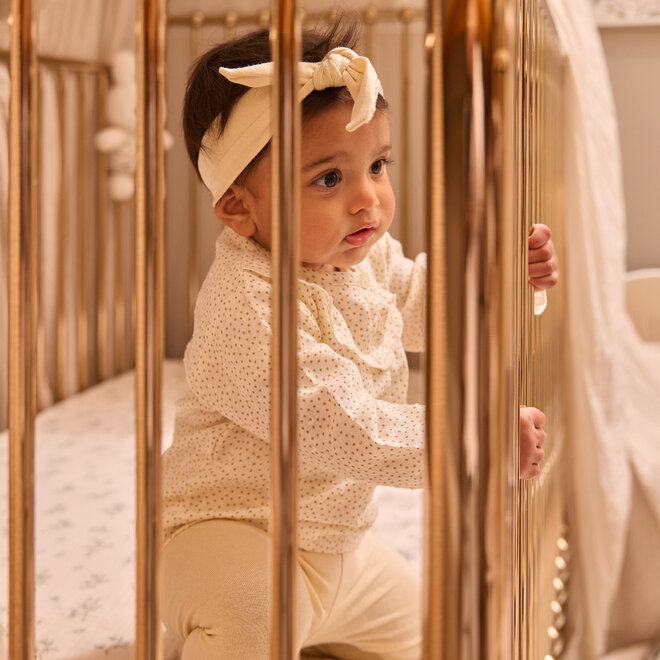 Dirkje girls' set blouse leggings hairband off-white dots