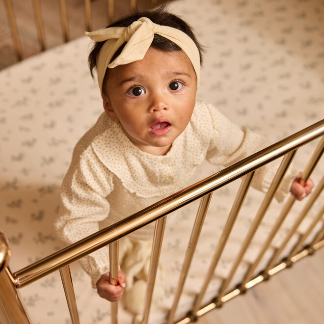 Dirkje girls' set blouse leggings hairband off-white dots