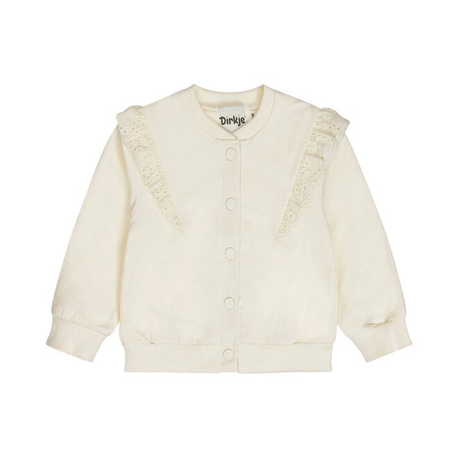Dirkje girls' cardigan loose fit off-white embroidery