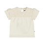 Dirkje girls' T-shirt off-white embroidery cotton
