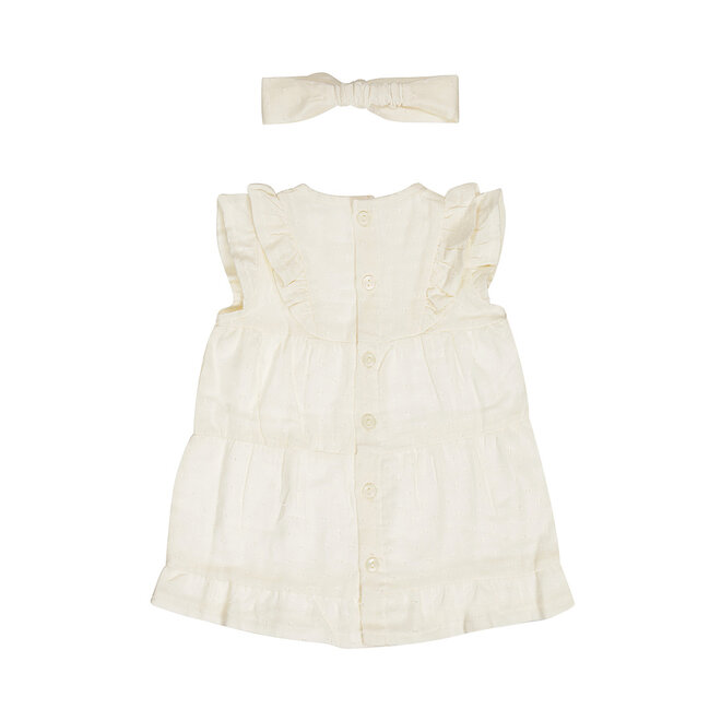 Dirkje Mädchen Kleid Haarband Off-White Baumwolle
