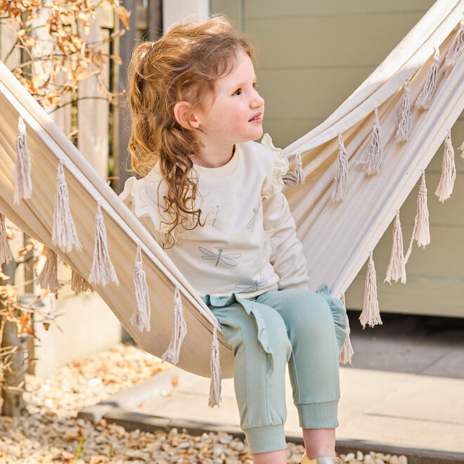 Dirkje meisjes joggingbroek groen ruffles