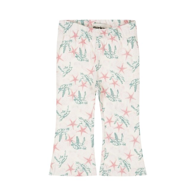 Dirkje meisjes flared legging off white groen roze