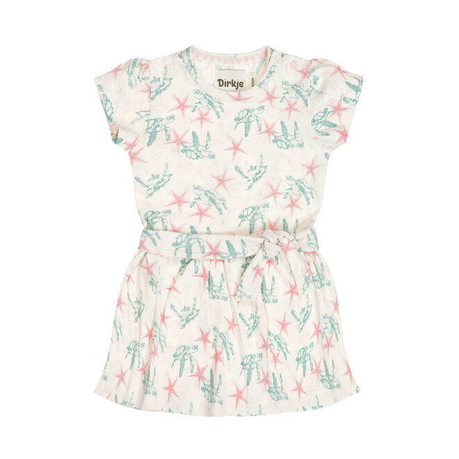 Dirkje girls' dress off-white green pink