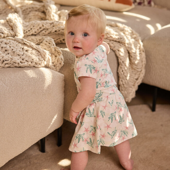 Dirkje girls' dress off-white green pink