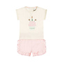 Dirkje girls' co-ord set shirt shorts light pink off-white