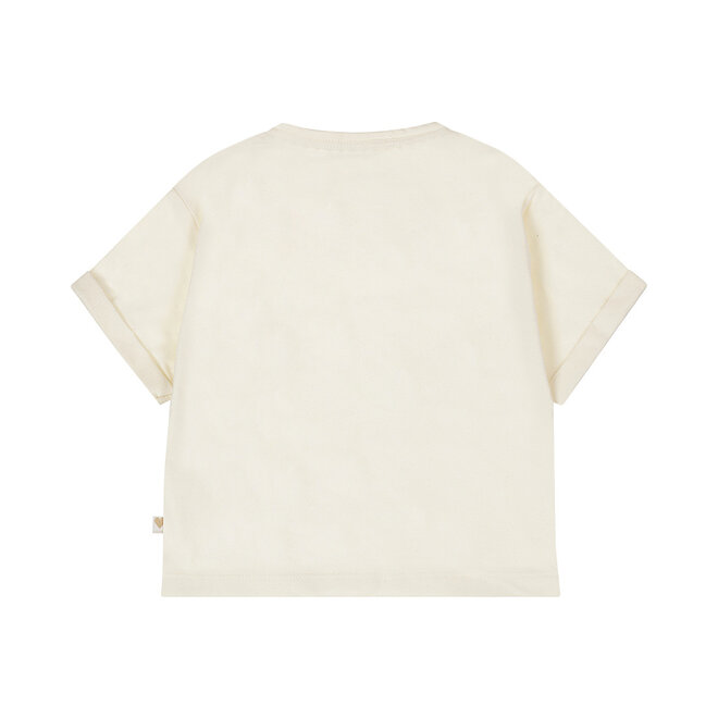 Dirkje meisjes T-shirt loose fit off white vlinder